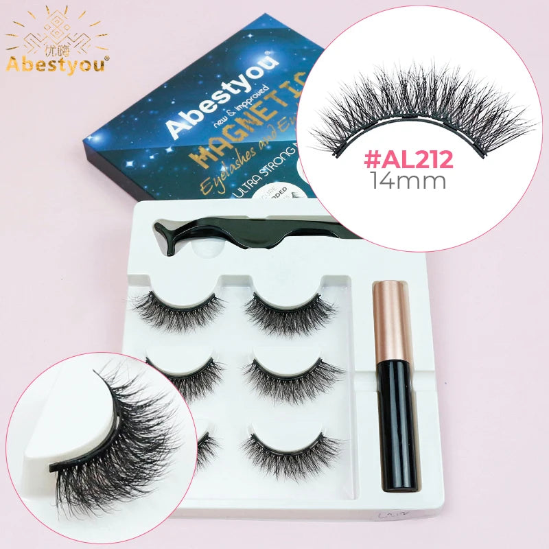 Magnetic False Fluffy Eyelashes & Eyeliner