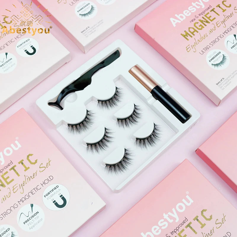 Magnetic False Fluffy Eyelashes & Eyeliner