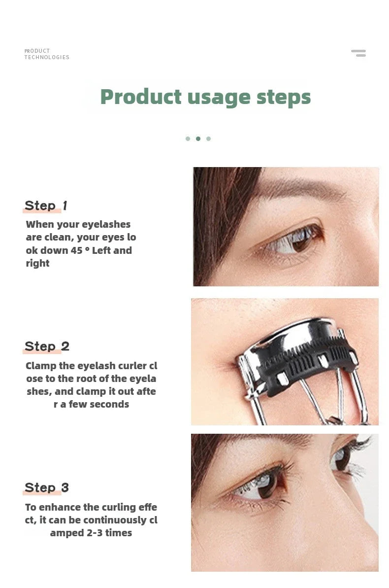 Black eyelash curler with comb