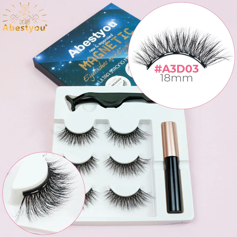 Magnetic False Fluffy Eyelashes & Eyeliner