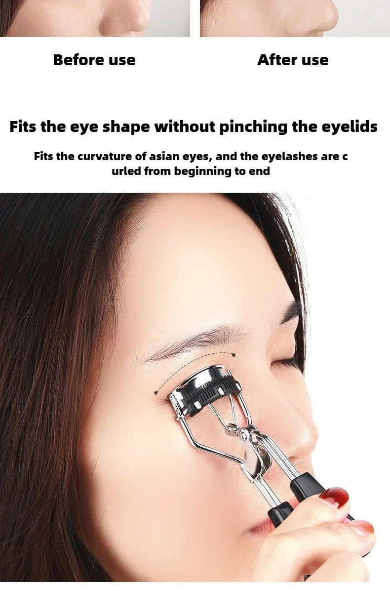 Black eyelash curler with comb