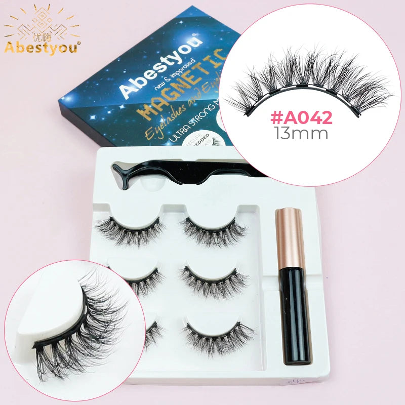 Magnetic False Fluffy Eyelashes & Eyeliner