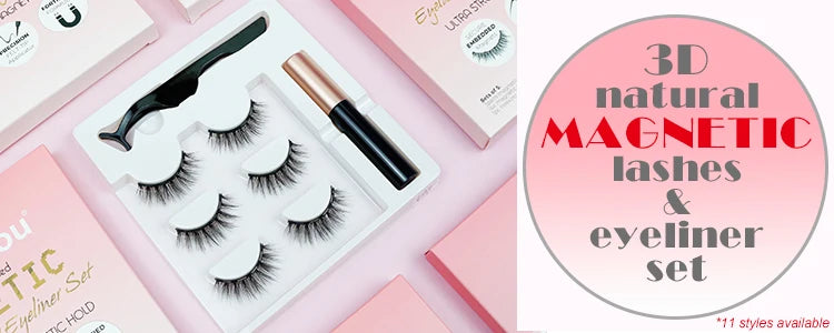 Magnetic False Fluffy Eyelashes & Eyeliner