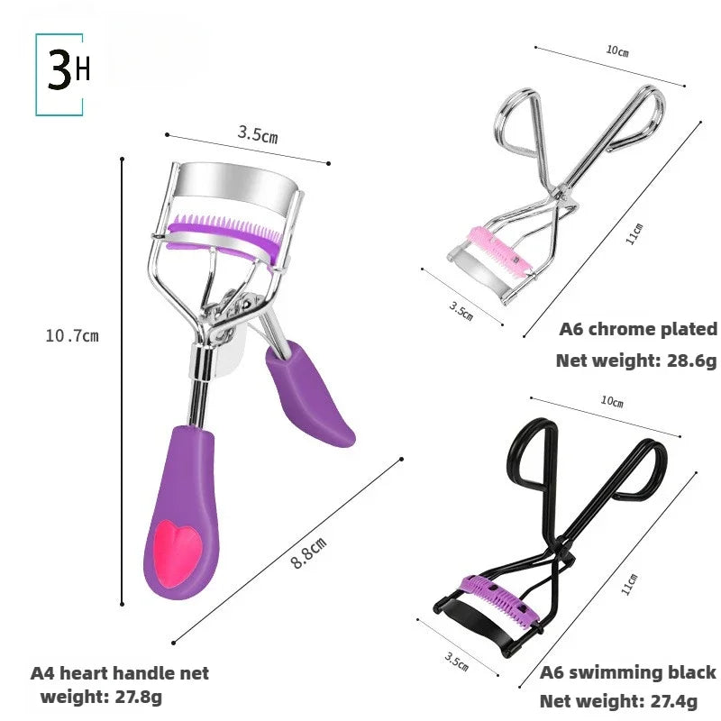 Black eyelash curler with comb