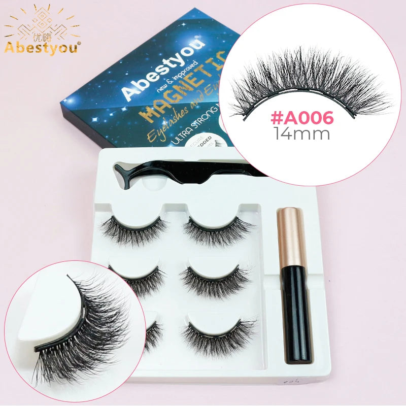 Magnetic False Fluffy Eyelashes & Eyeliner