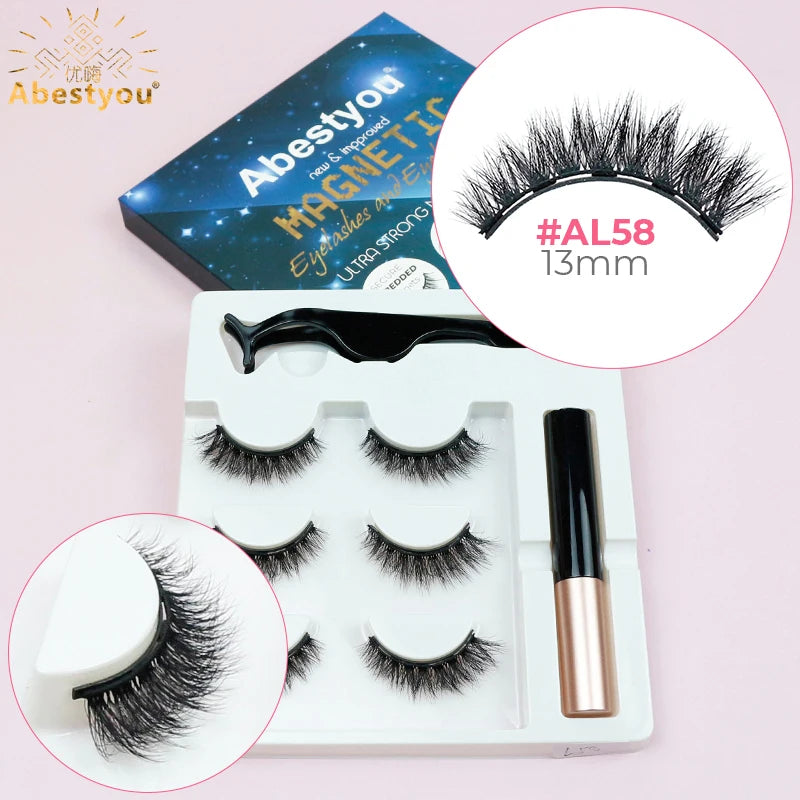 Magnetic False Fluffy Eyelashes & Eyeliner