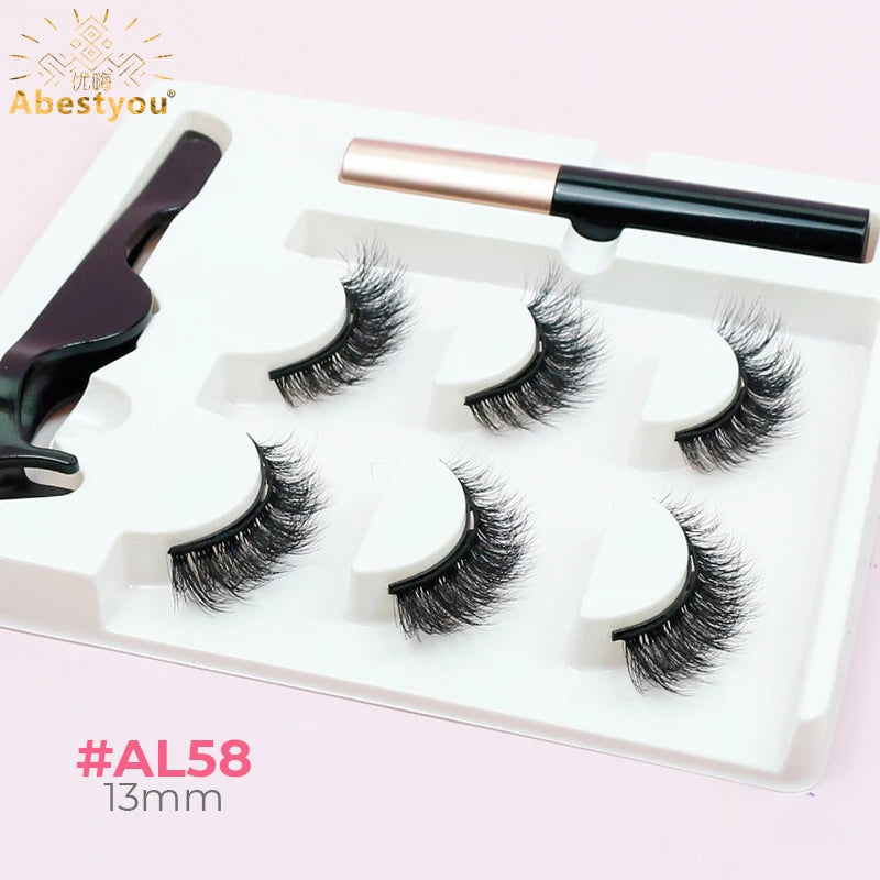 Magnetic False Fluffy Eyelashes & Eyeliner