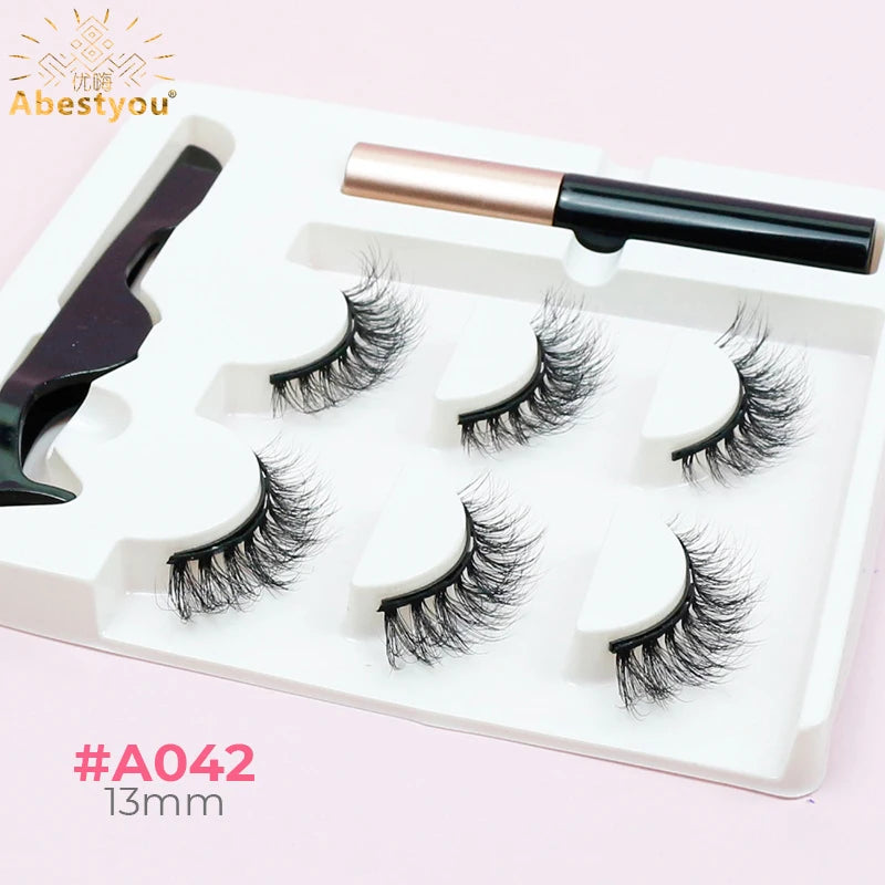 Magnetic False Fluffy Eyelashes & Eyeliner